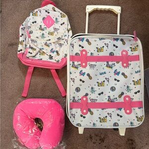 Kids suitcase backpack set